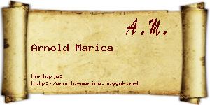 Arnold Marica névjegykártya